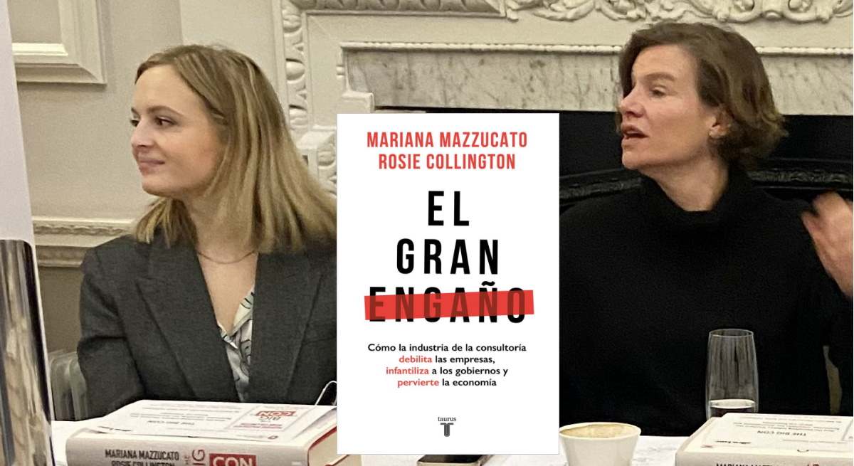 Mazzucato y Collington en la presentación del libro.