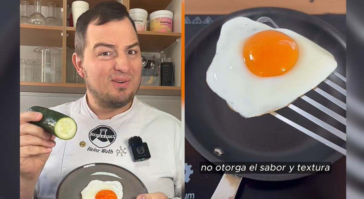 Huevo frito con un pepino