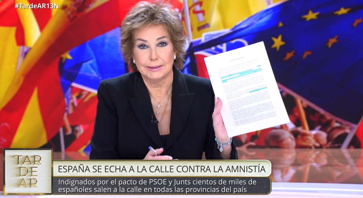 Ana Rosa, contra la amnistía de Pedro Sánchez