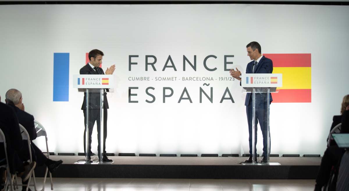 Pedro Sánchez y Manuel Macron (Europa Press)