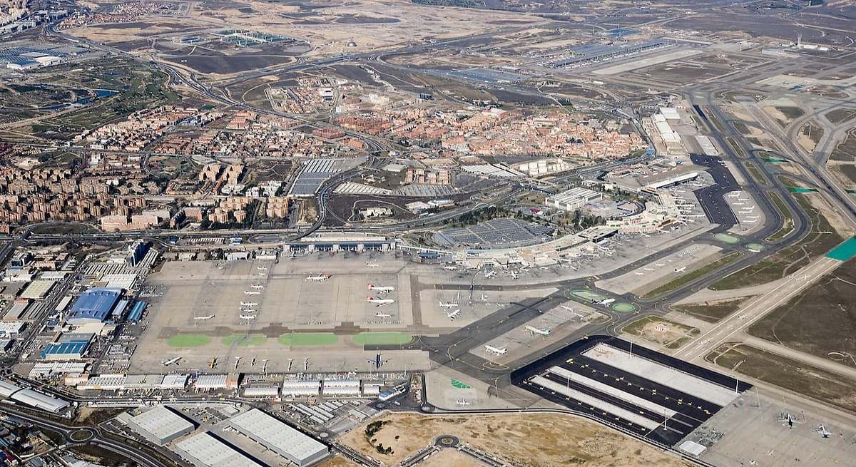Vista aérea del aeropuerto de Madrid-Barajas