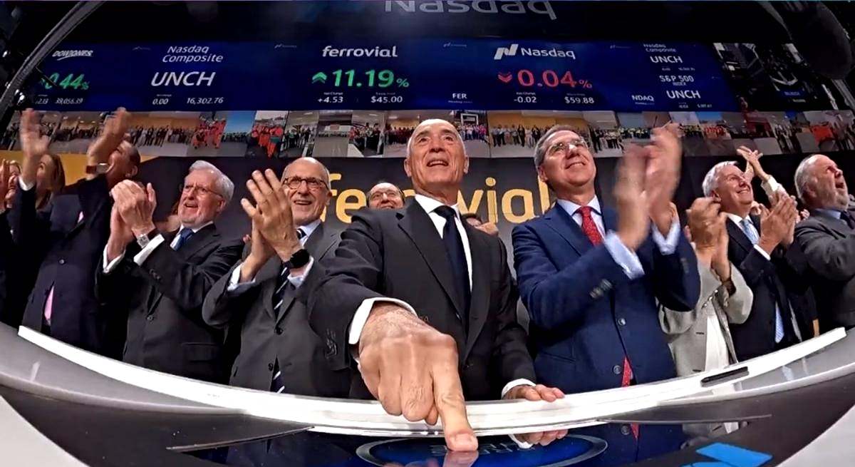 Imagen del estreno de Ferrovial en el Nasdaq