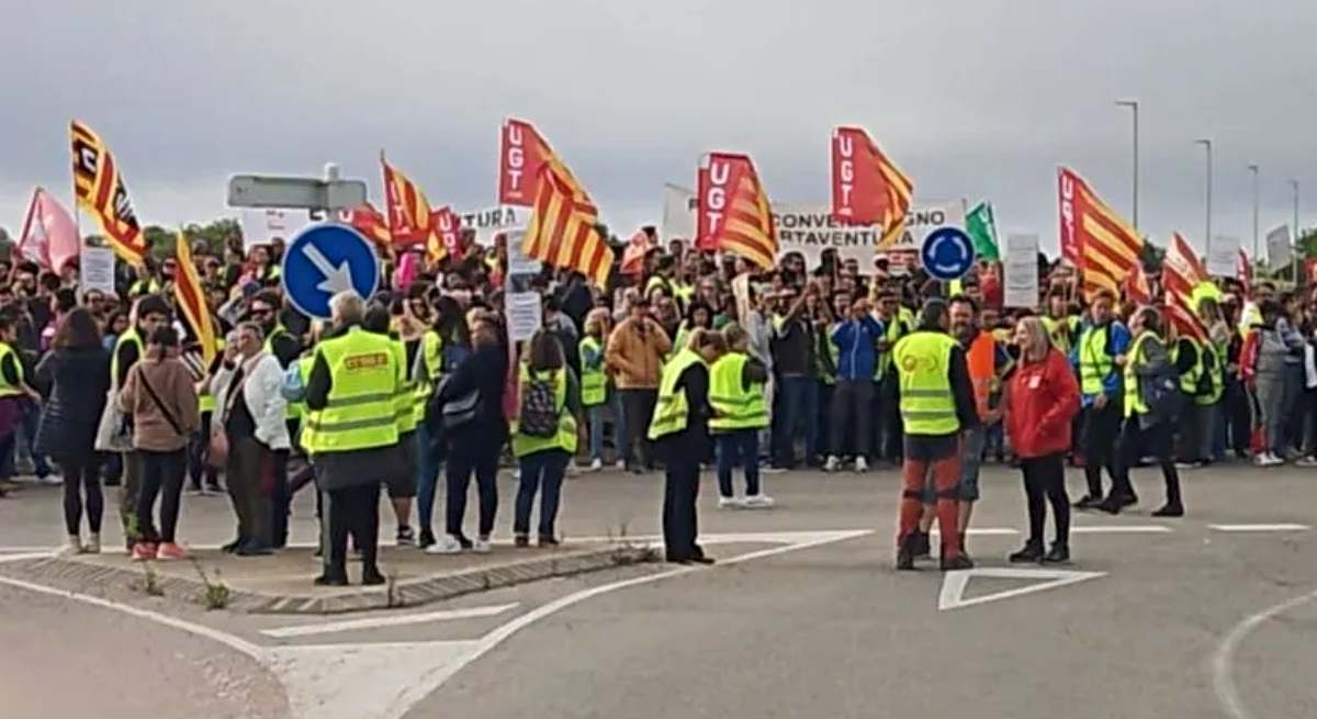 Concentración de trabajadores de PortAventura