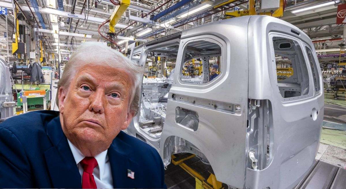 Montaje de la fábrica de Stellantis en Vigo y Donald Trump