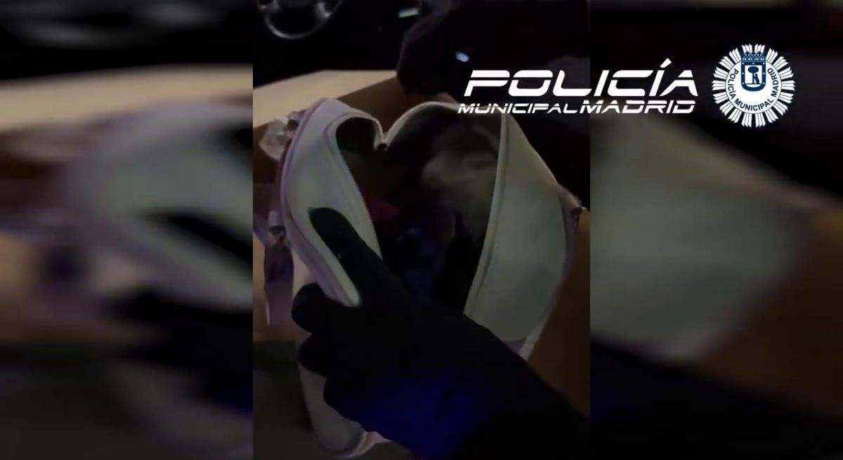 Mochila registrada por la Policía Municipal de Madrid