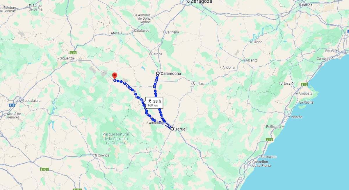 Situación en el mapa del 'Triángulo de hielo' en España. / Foto: Google Maps