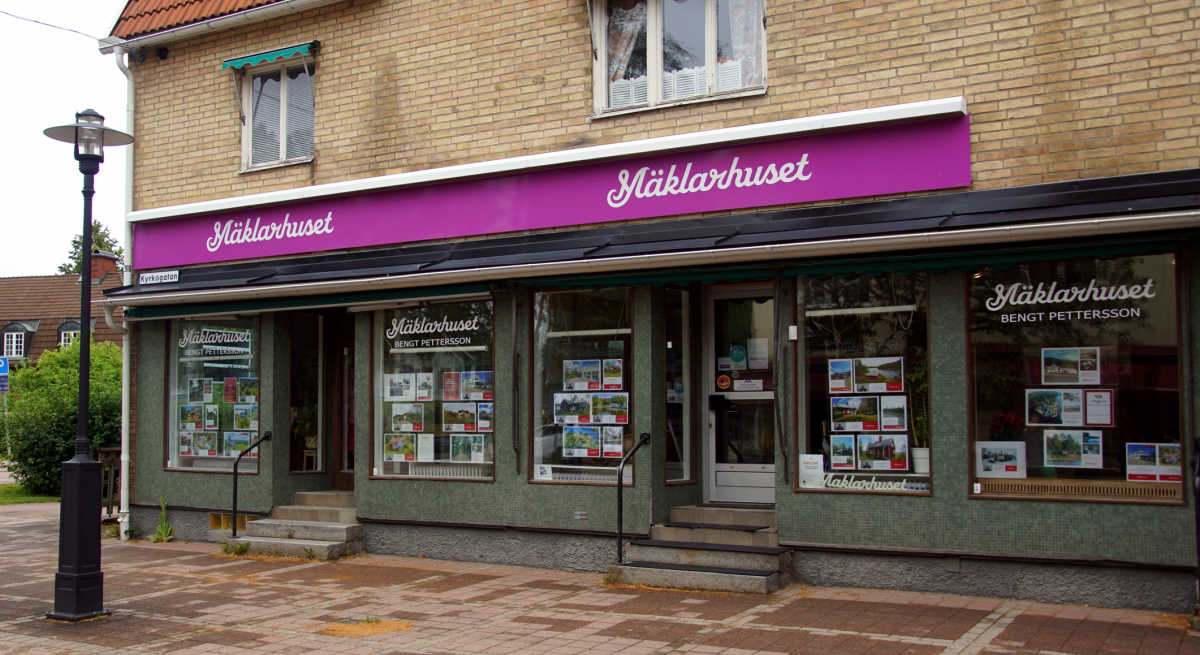 Escaparate de una inmobiliaria sueca