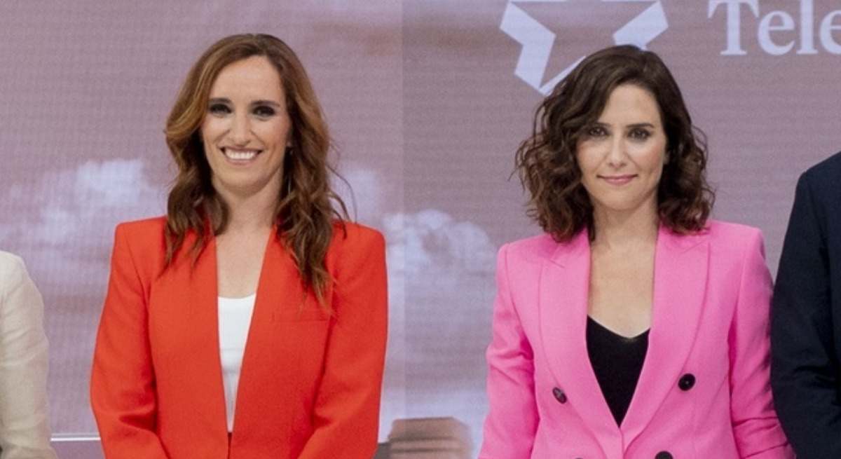 Mónica García e Isabel Díaz Ayuso durante el debate para las elecciones autonómicas de Madrid