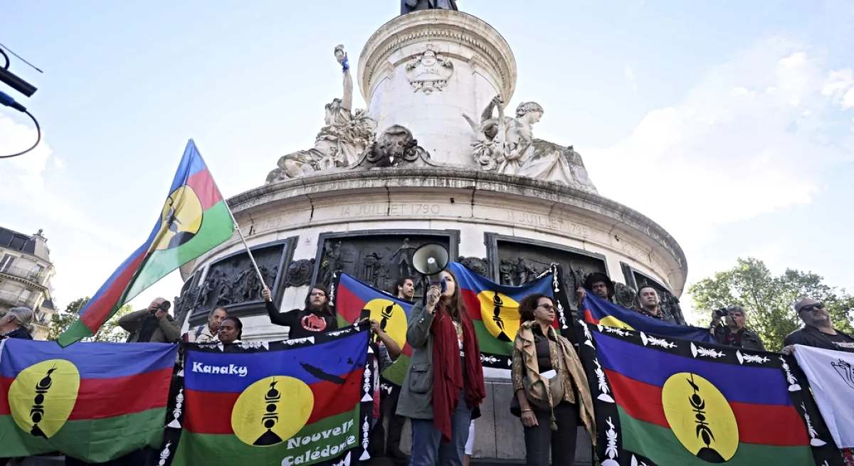 Independentistas de Nueva Caledonia durante una de sus protestas