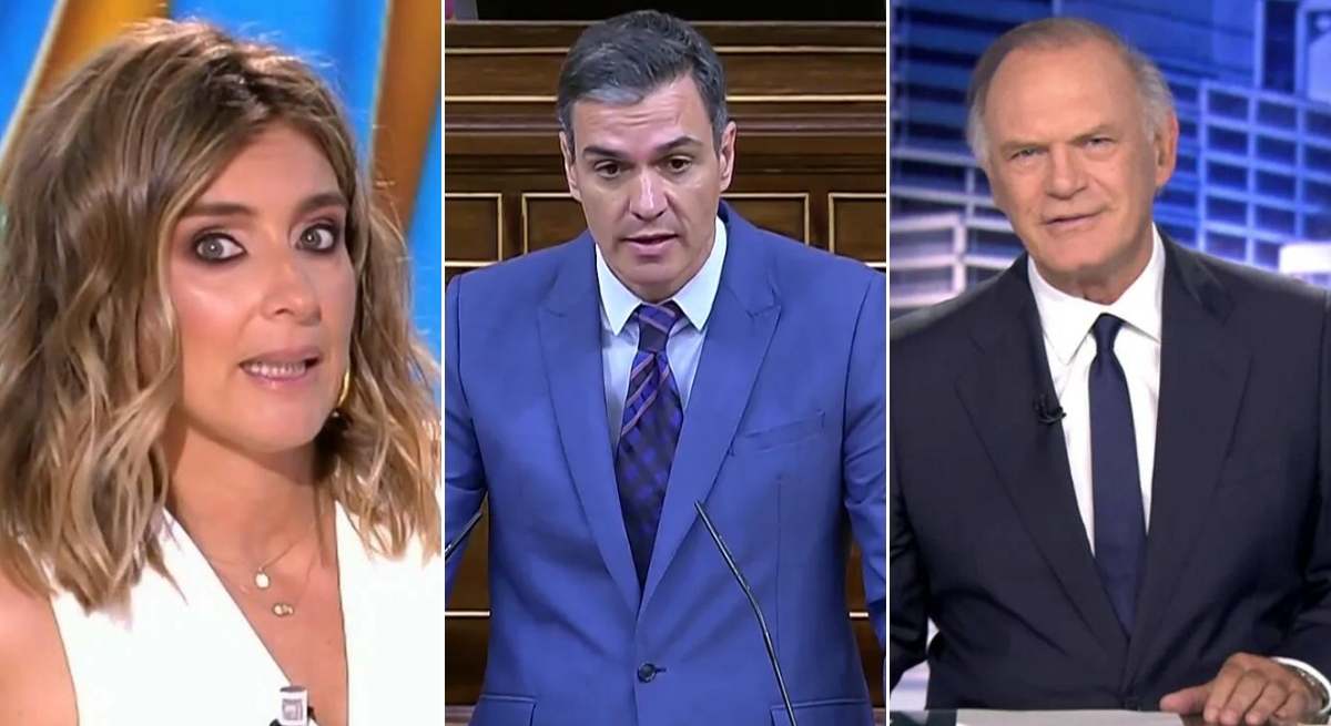 Sandra Barneda, Pedro Sánchez y Pedro Piqueras