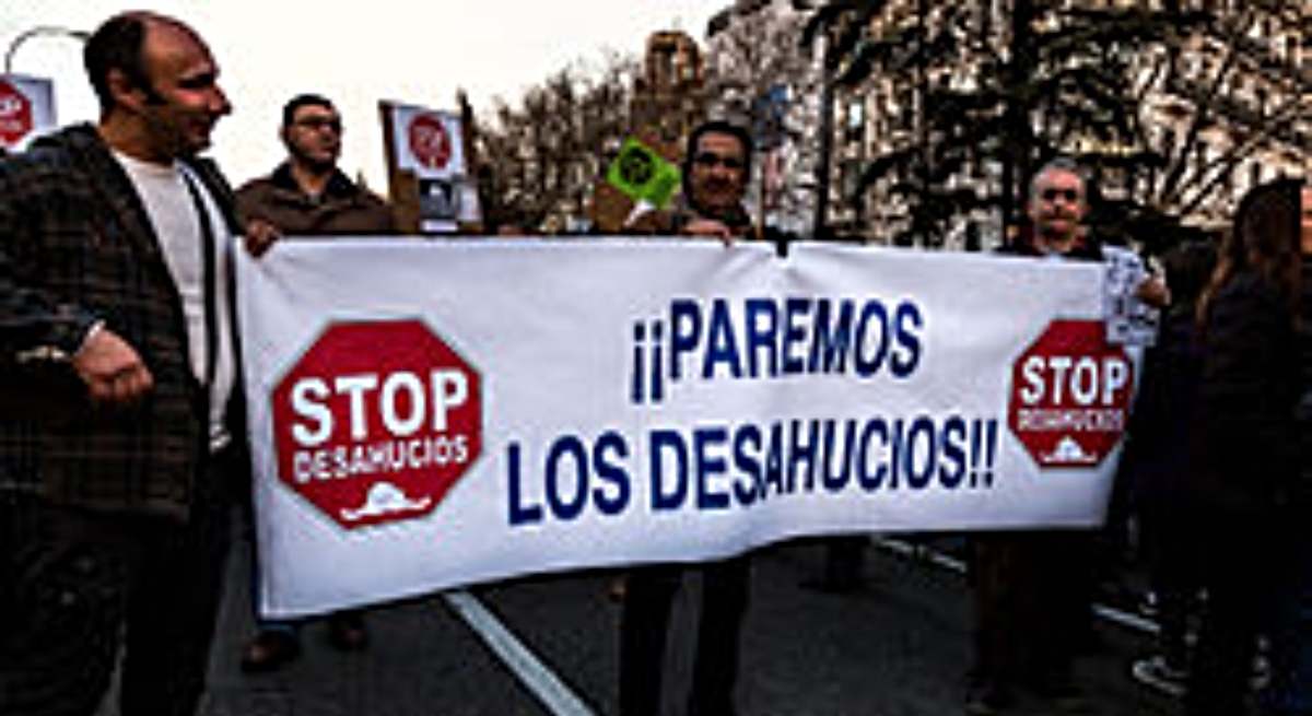 Una protesta contra los desahucios