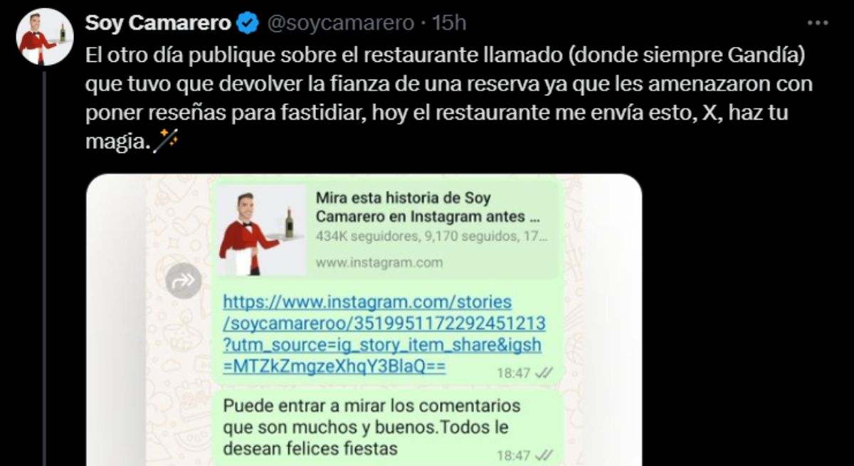 La discusión entre una clienta y un establecimiento