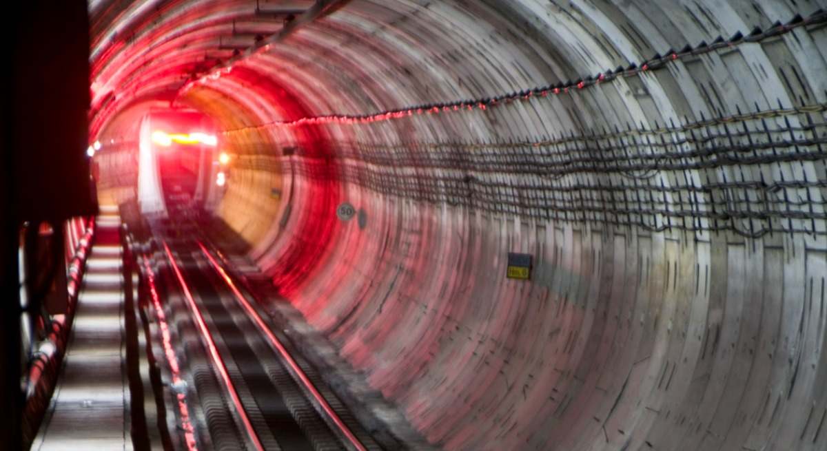 Un túnel de la red de Metro de Valencia.