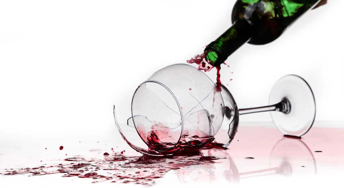 Copa de vino rota