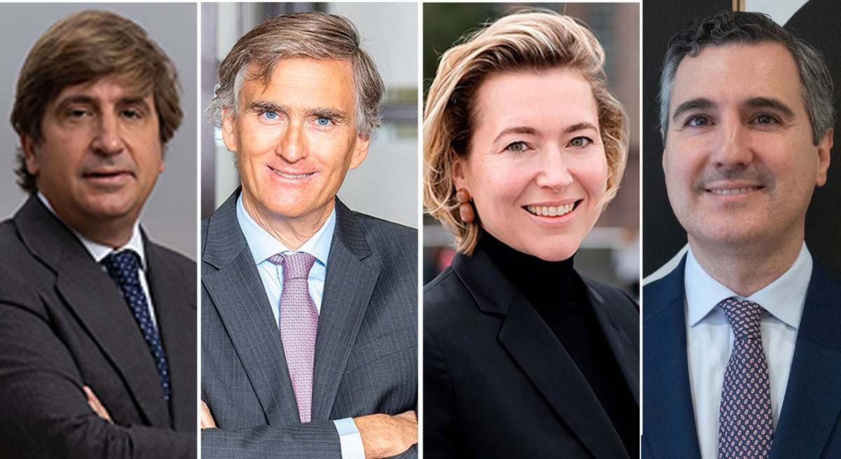 Fotos de los mejores gestores de bolsa española: José Ramón Iturriaga, Francisco G. Paramés, Karoline Rosenberg e Iván Martín.