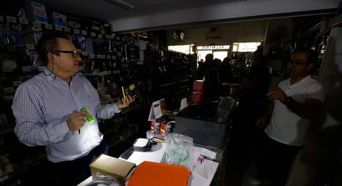 Establecimiento en Pontevedra en el momento del apagón.