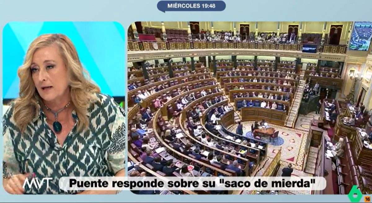 Elisa Beni en el programa de Más Vale Tarde de la sexta con el Congreso de fondo