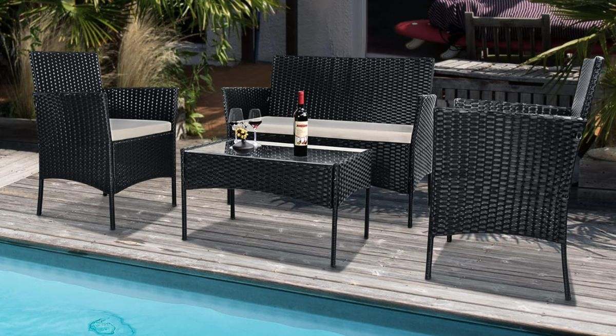 Juego de muebles de jardín de ratán bigzzia