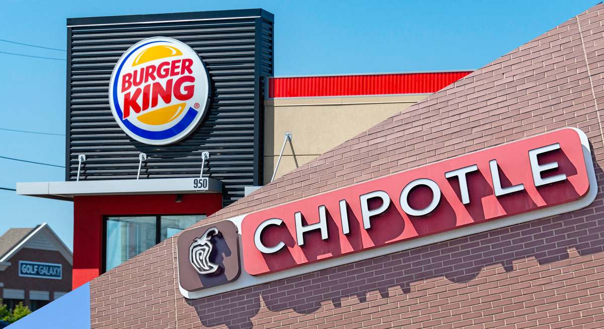 Logos de las empresas Burger King y Chipotle