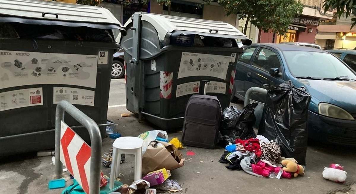 Basura en las calles de Valencia