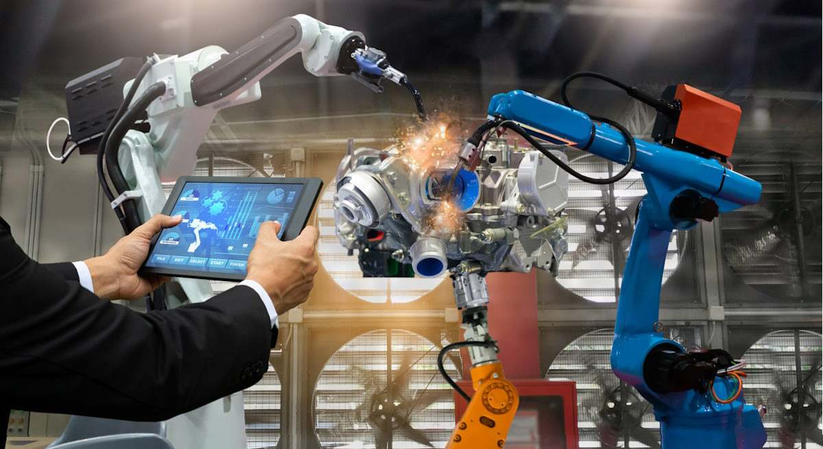 Robots en una fábrica