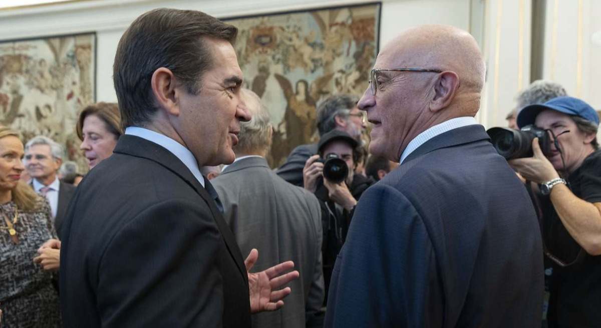 Carlos Torres, presidente de BBVA, y Josep Oliu, de Banco Sabadell.