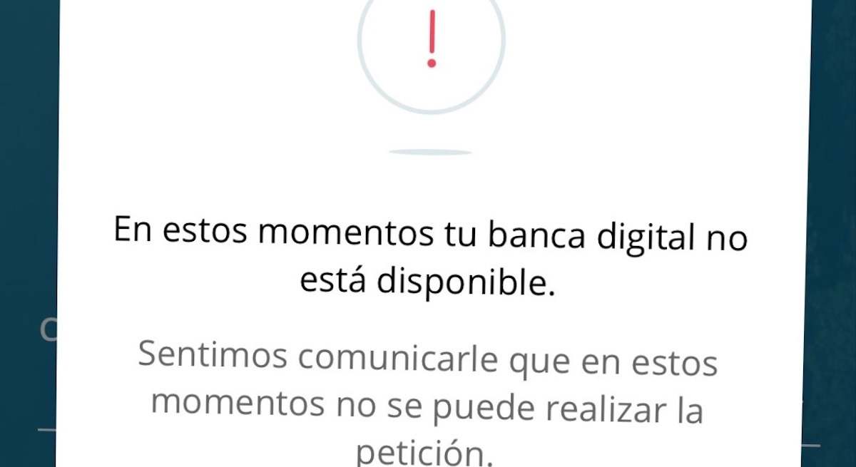 Mensaje que aparece en la app de CaixaBank para los clientes.