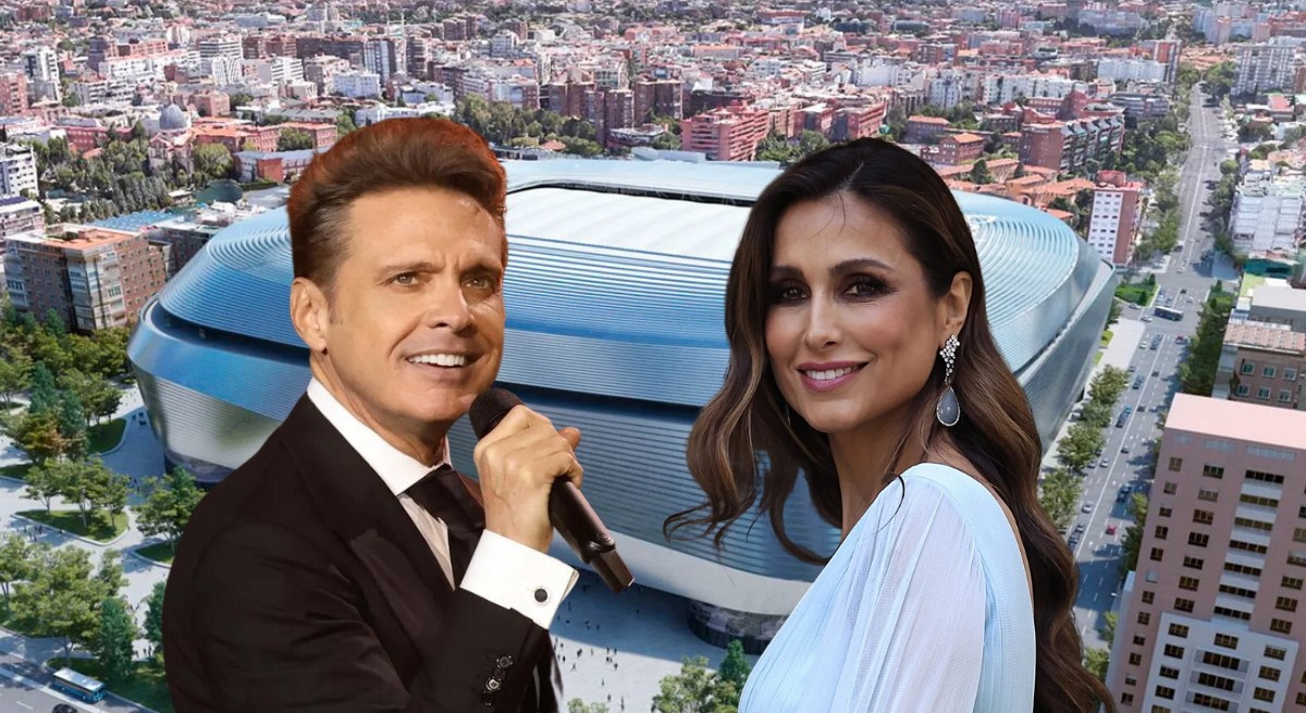 Luis Miguel y Paloma Cuevas en el Bernabeu 