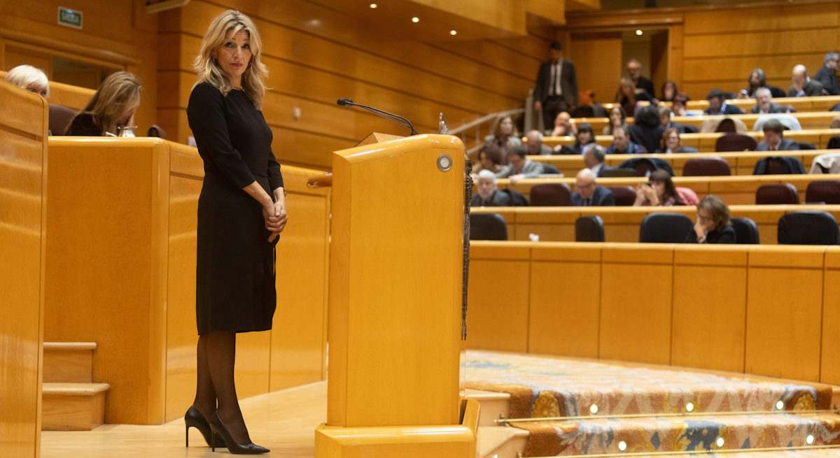 La vicepresidenta segunda del Gobierno, Yolanda Diaz, en el Senado