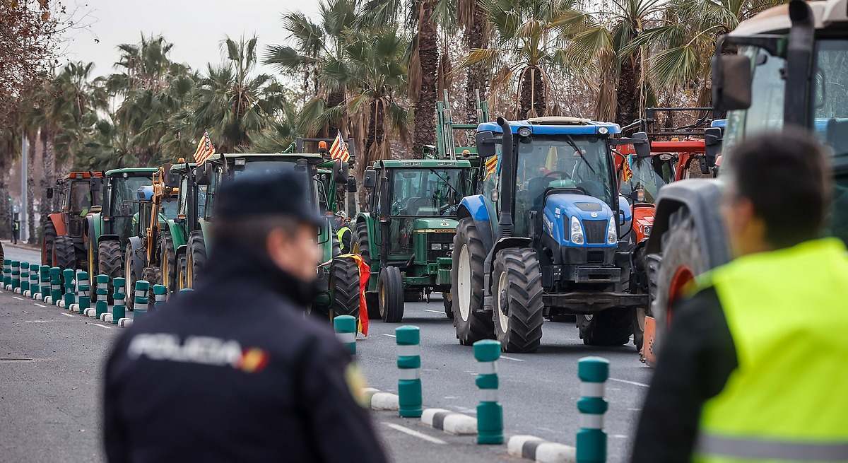 Protesta de tractores en Valencia