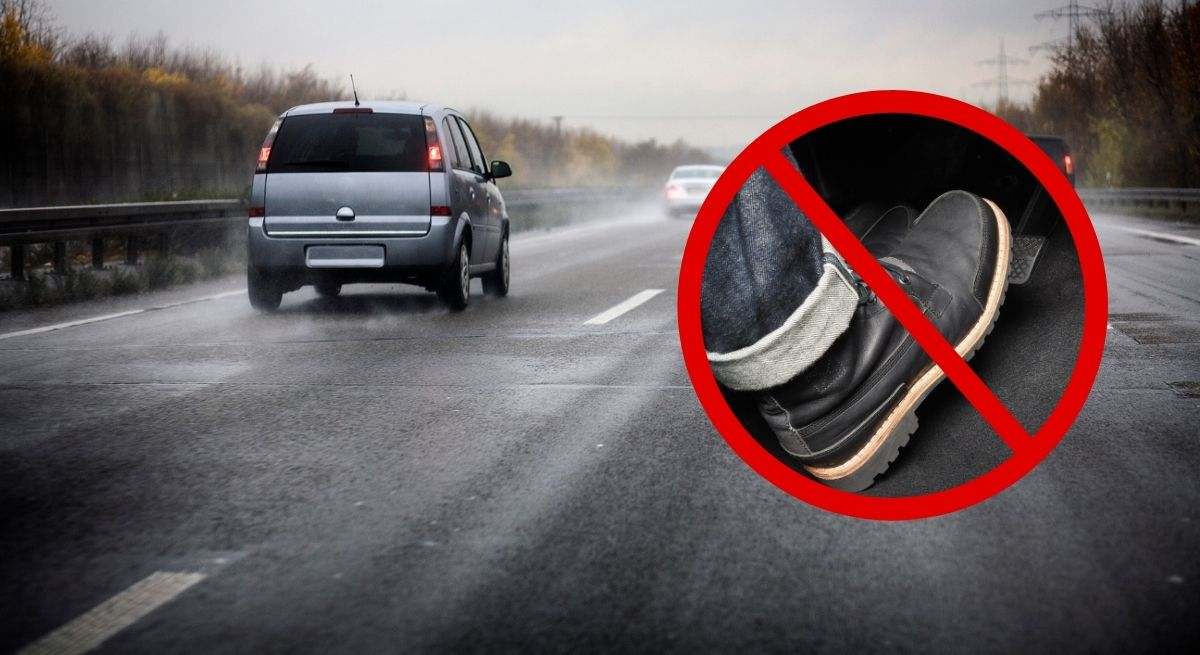 Pisar freno en carretera mojada