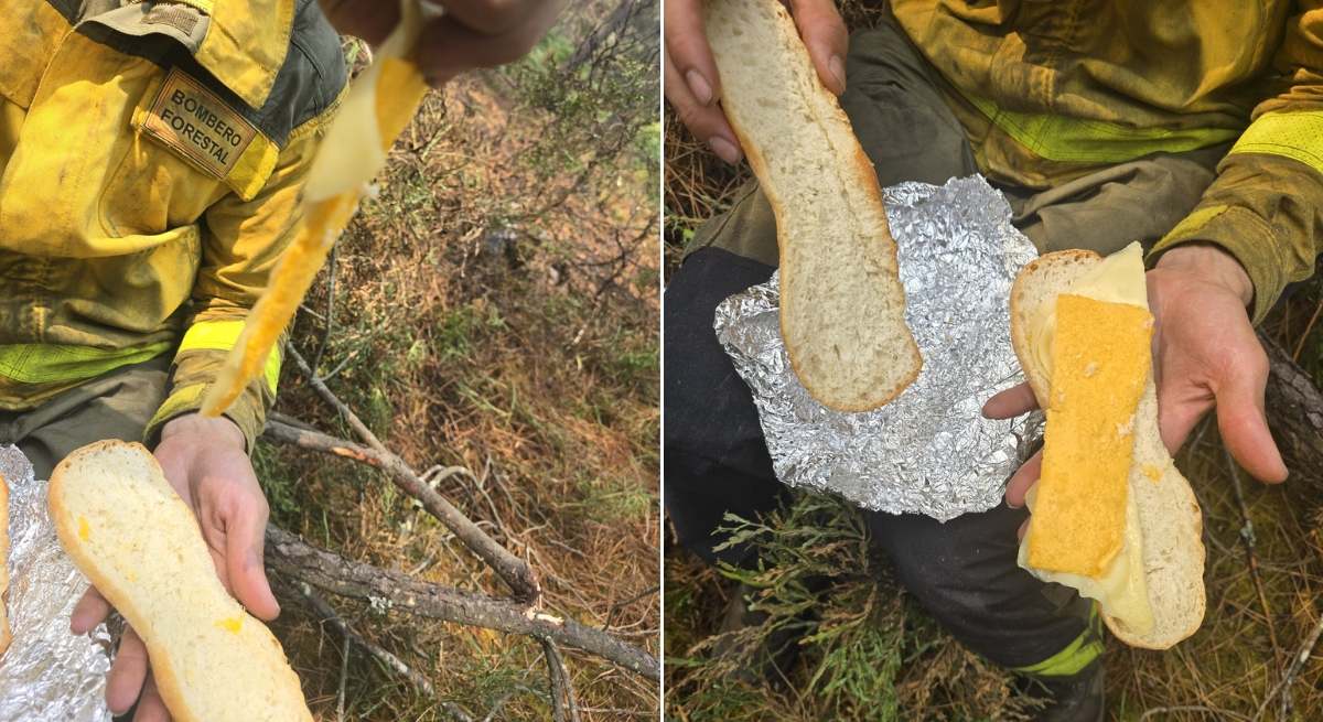 Comida de un bombero forestal.