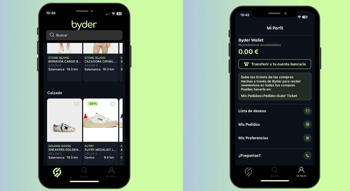 La app de Byder es un escaparate digital para las tiendas físicas