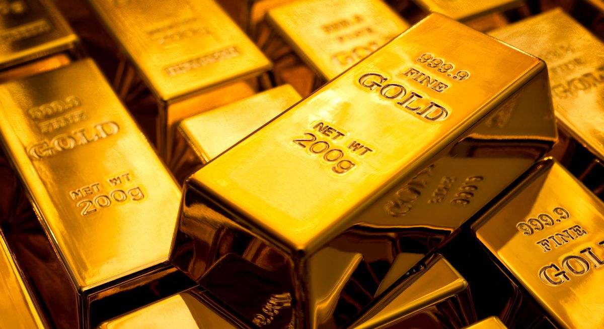 Fotografía de recurso de lingotes de oro.