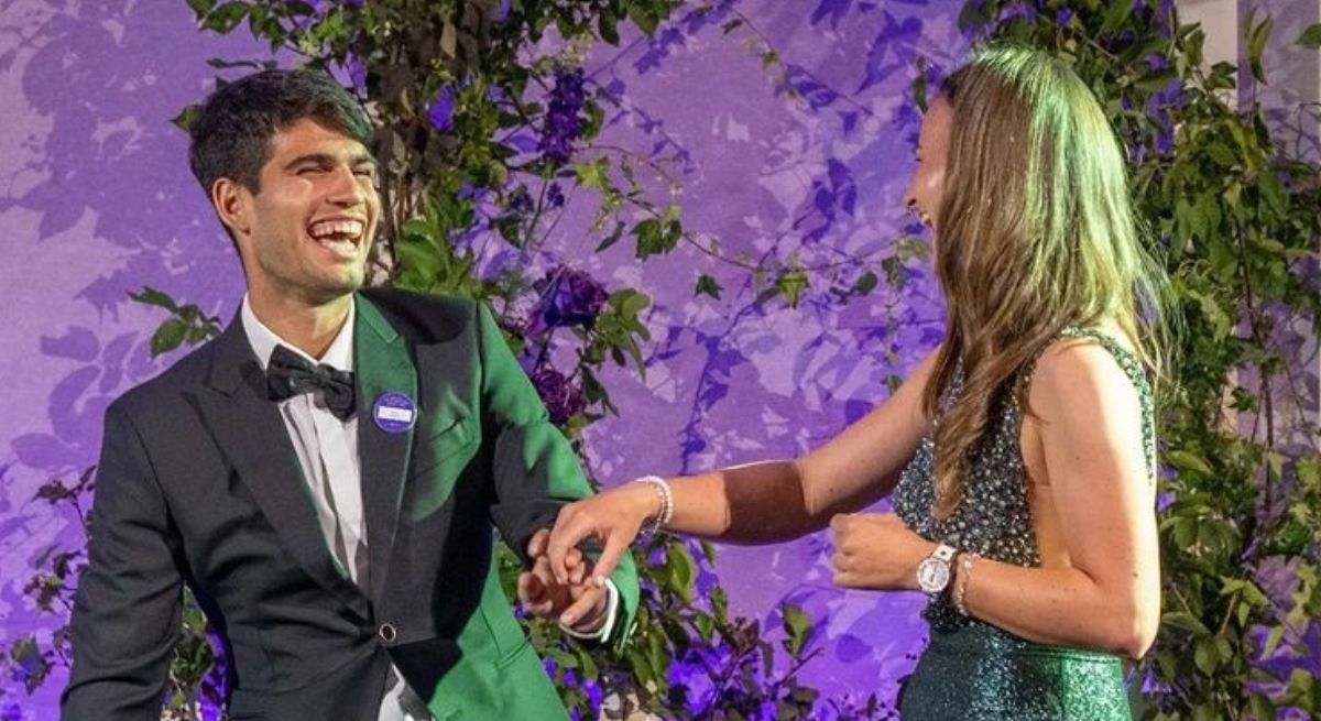 Alcaraz en la cena de campeones de Wimbledon