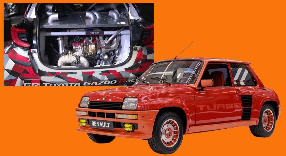 Motor trasero del Toyota GR Yaris Concept M junto a R5 Turbo