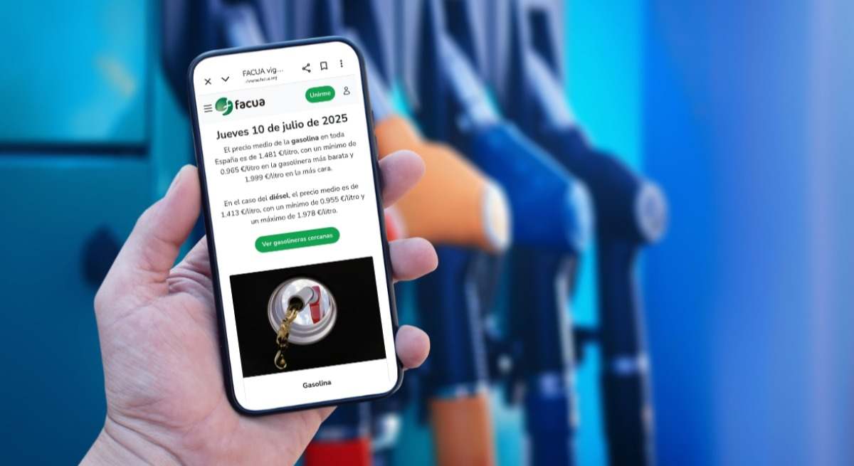 Facua lanza una web para encontrar gasolina más barata.