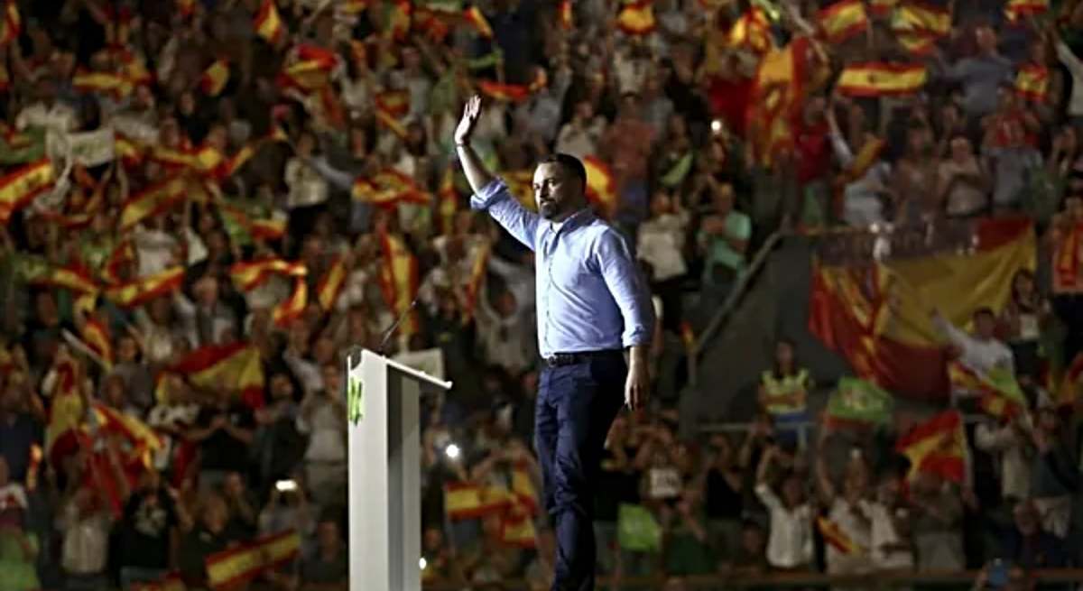 Santiago Abascal en un acto de Vox