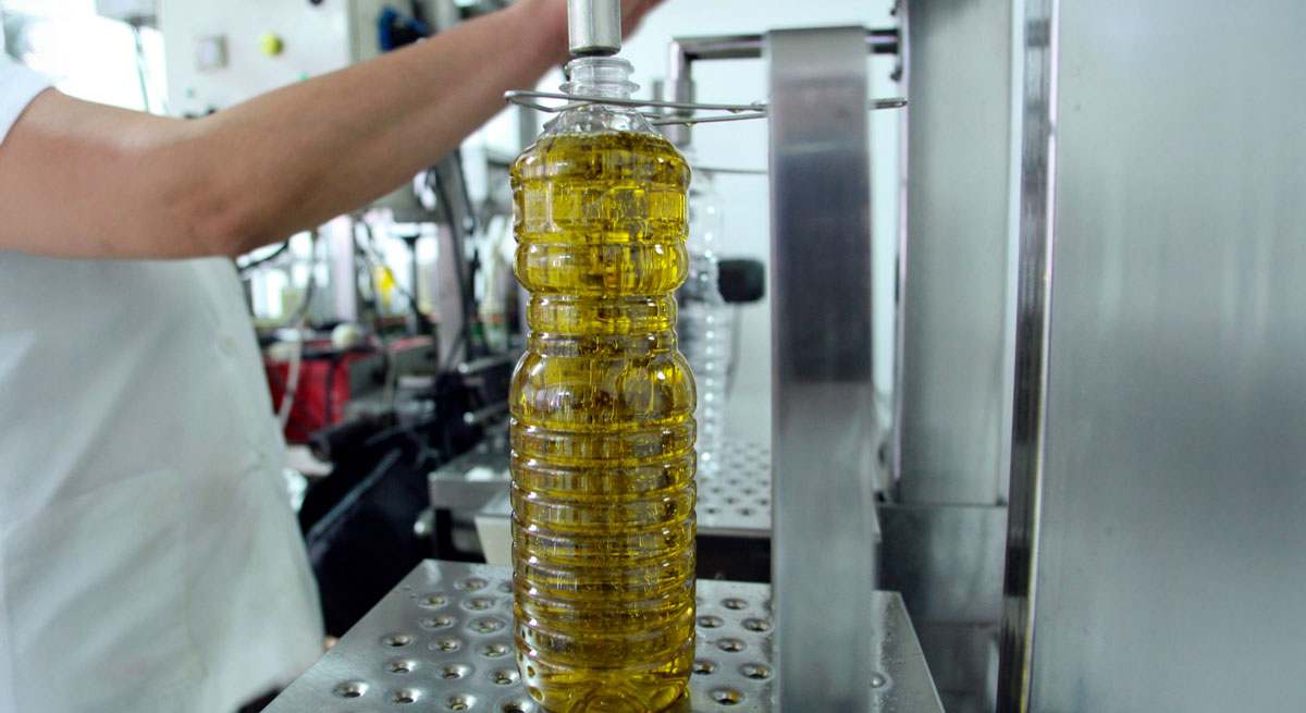 Envasado de aceite en una planta española