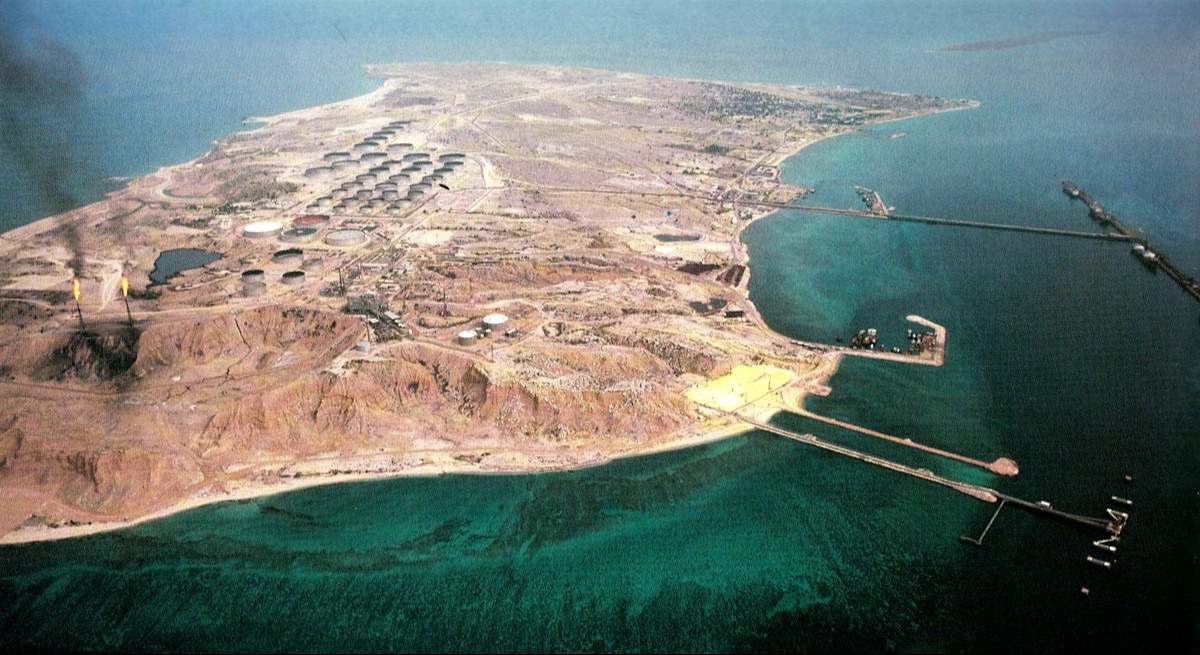 Vista de la isla de Kharg en los años 70