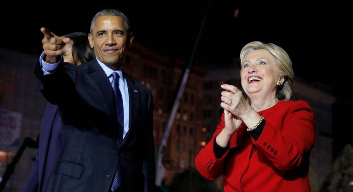 Barack Obama y Hillary Clinton en 2016