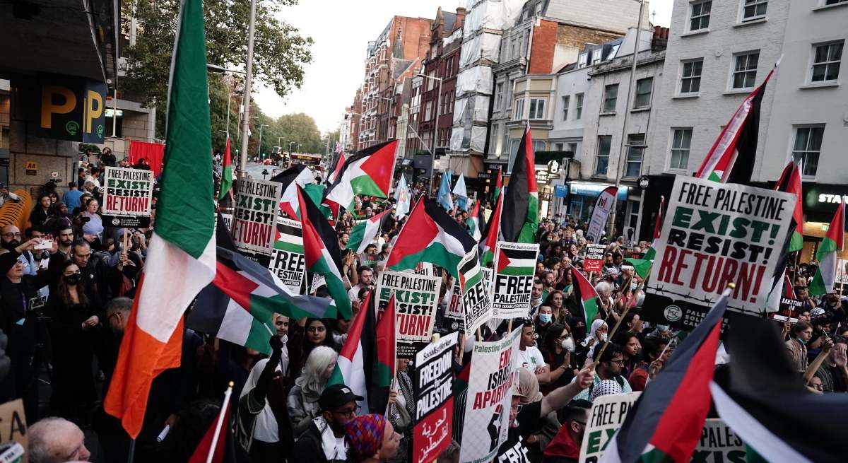 Manifestación en Londres de apoyo a Palestina. Foto: EP.