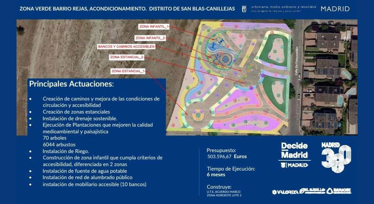 Plano del nuevo parque de San Blas - Canillejas, en Madrid. / Foto: Ayto. Madrid