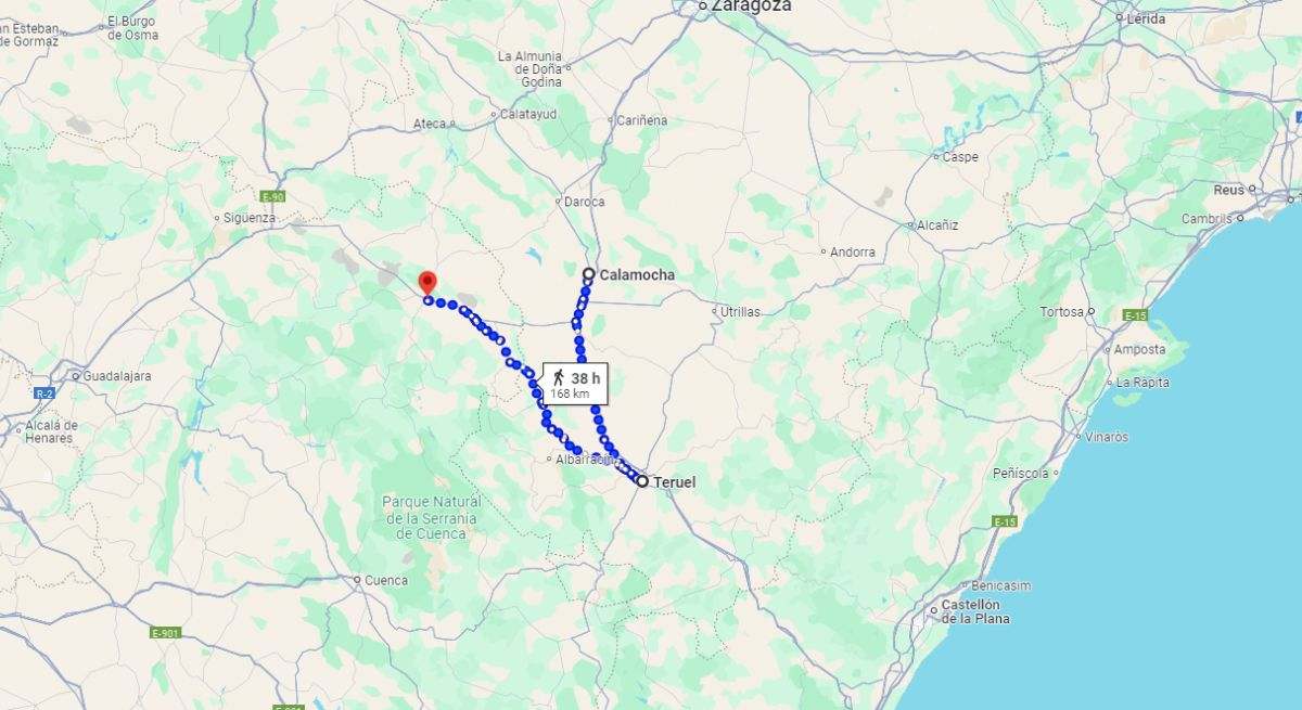 Situación en el mapa del 'Triángulo de hielo' en España. / Foto: Google Maps