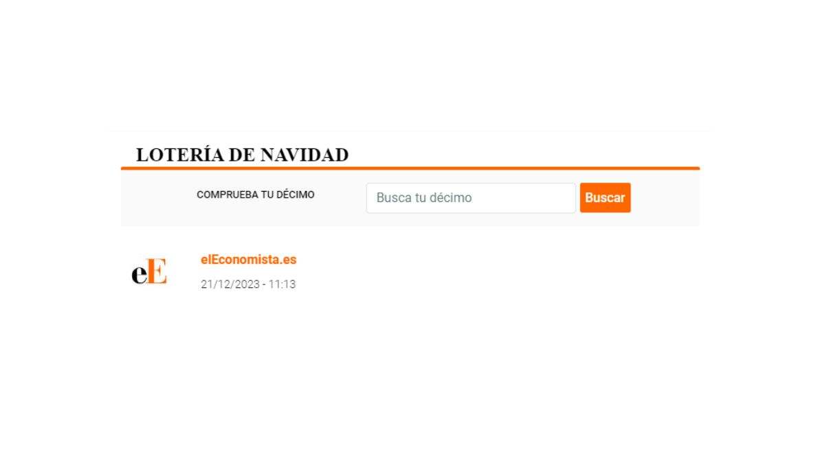 Buscador de la lotería de Navidad en elEconomista.es.