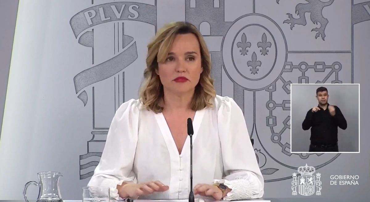 Pilar Alegría durante el Consejo de Ministros de este martes.