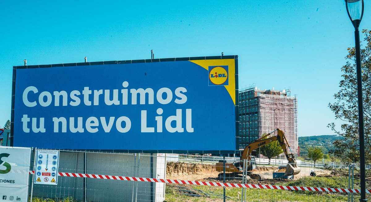 Nueva construcción de la cadena LIDL en la provincia de Lugo.