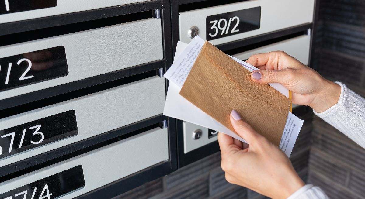Carta recogida de un buzón en España