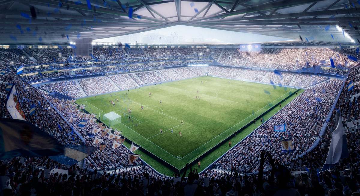 Simulación de el nuevo estadio de la Romareda