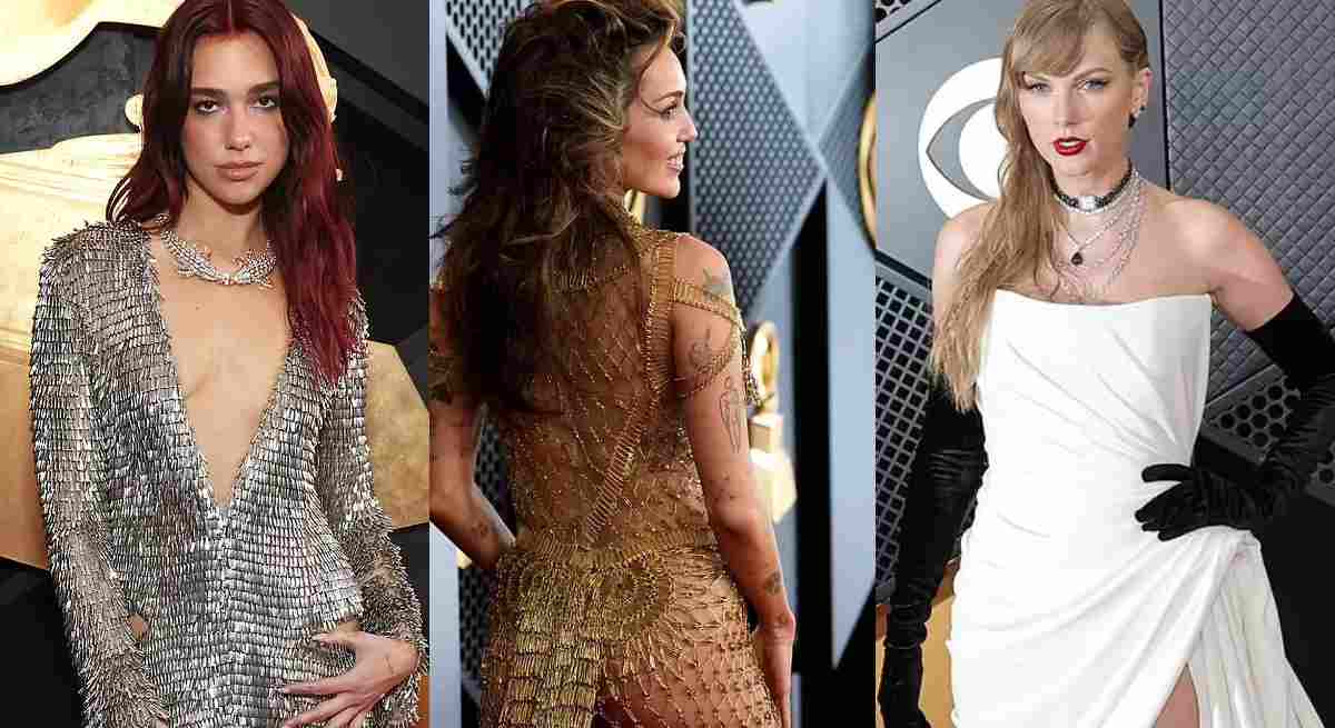 aylor Swift de novia, Miley Cyrus casi desnuda y Dua Lipa en los Grammy